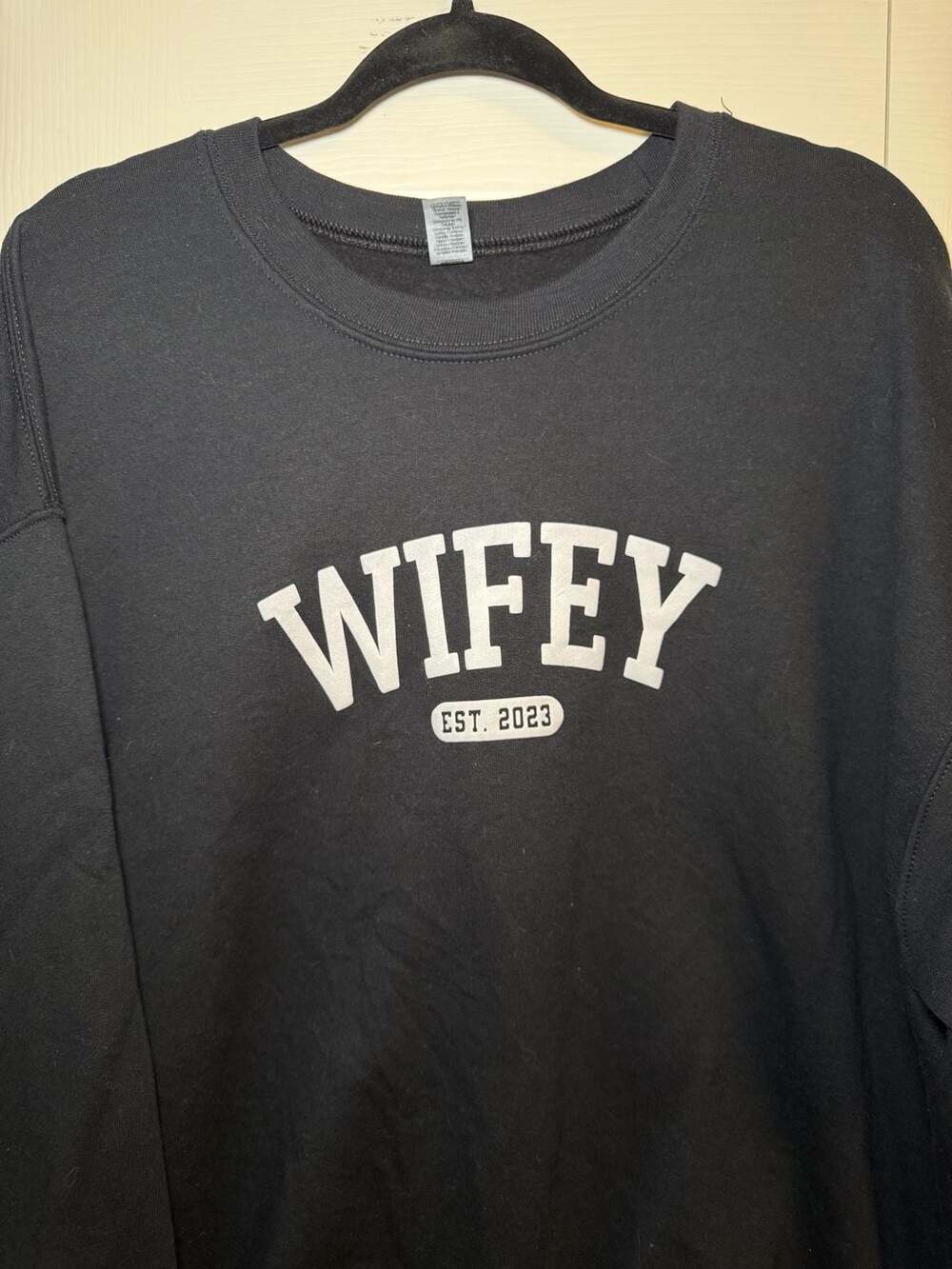 Gildan Wifey Est. 2023 Black Sweatshirt